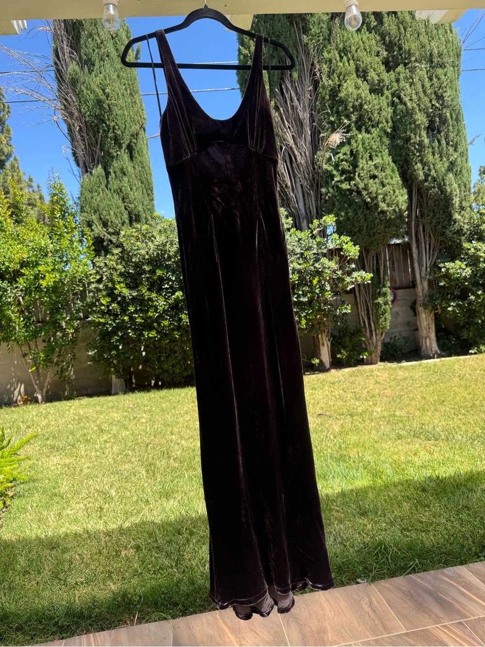 Sleeveless Brown  Velvet Maxi Dress Limited Edition